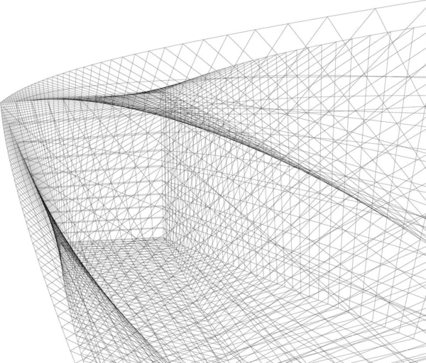 Abstrakte Zeichnungslinien Architektonischen Kunstkonzept Minimale Geometrische Formen — Stockvektor