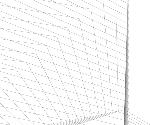 最小限の幾何学的形状建築線 — ストックベクタ