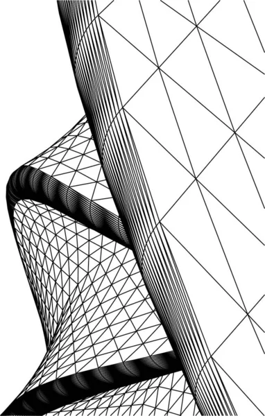 Líneas Abstractas Dibujo Concepto Arte Arquitectónico Formas Geométricas Mínimas — Vector de stock