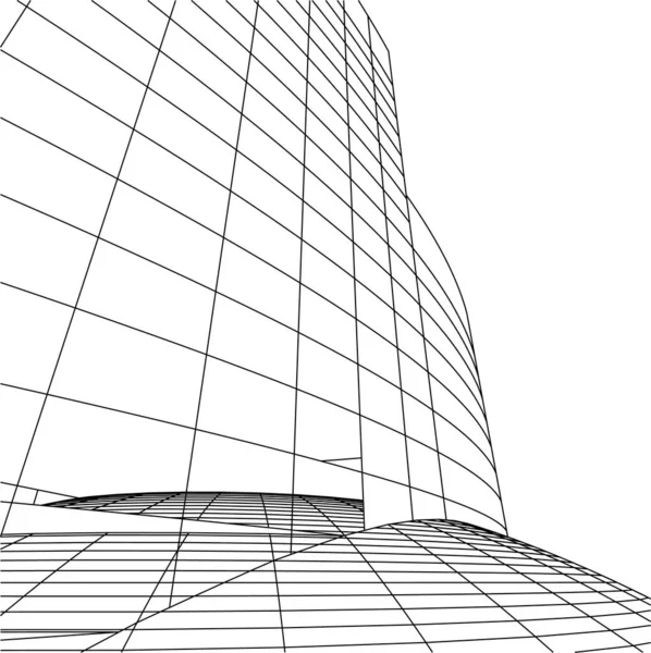 Líneas Abstractas Dibujo Concepto Arte Arquitectónico Formas Geométricas Mínimas — Archivo Imágenes Vectoriales