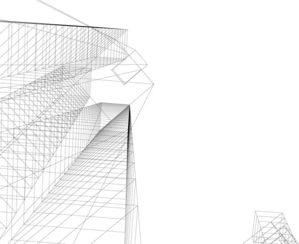 Abstrakcyjne Linie Rysunku Koncepcji Sztuki Architektonicznej Minimalne Kształty Geometryczne — Wektor stockowy