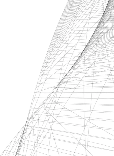 Abstrakcyjne Linie Rysunku Koncepcji Sztuki Architektonicznej Minimalne Kształty Geometryczne — Wektor stockowy