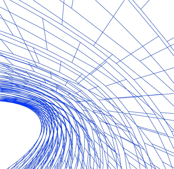 Líneas Abstractas Dibujo Concepto Arte Arquitectónico Formas Geométricas Mínimas — Vector de stock