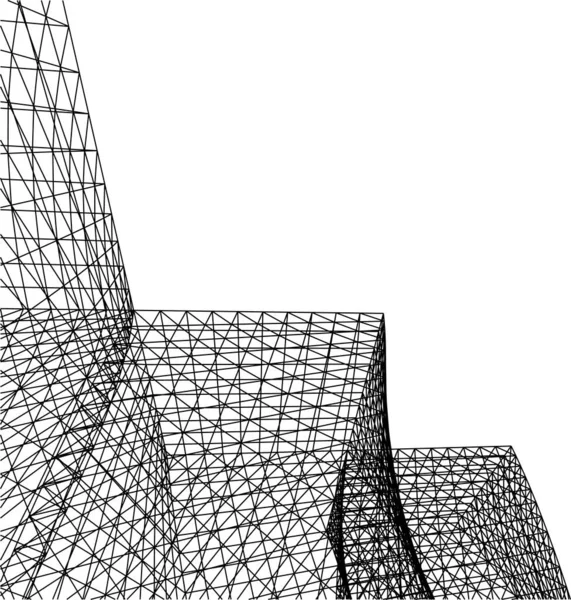 建築芸術の概念における抽象的な線や最小限の幾何学的形状 — ストックベクタ