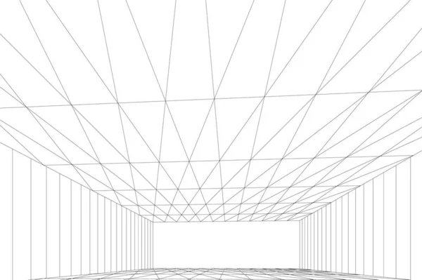 Abstrakte Zeichnungslinien Architektonischen Kunstkonzept Minimale Geometrische Formen — Stockvektor