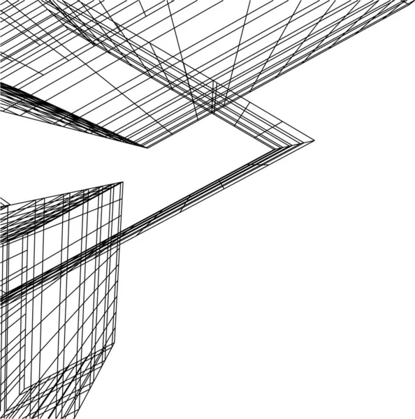 建築芸術の概念における抽象的な線や最小限の幾何学的形状 — ストックベクタ