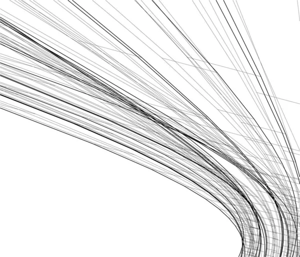Abstrakte Zeichnungslinien Architektonischen Kunstkonzept Minimale Geometrische Formen — Stockvektor