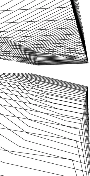 最小限の幾何学的形状建築線 — ストックベクタ