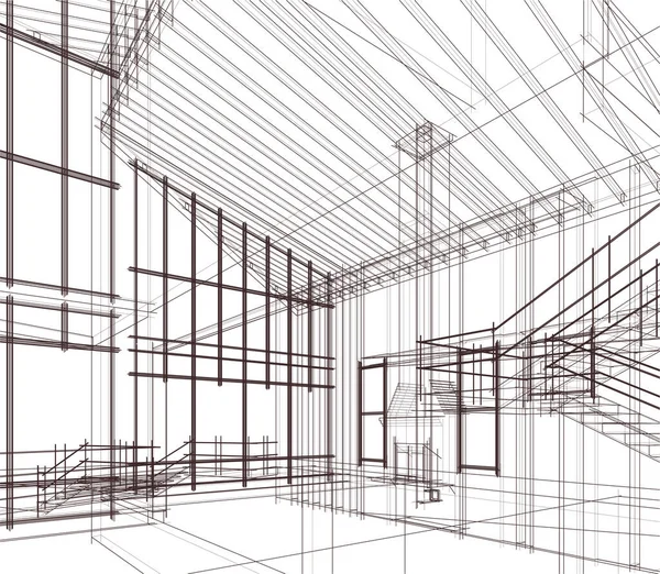 Minimale Geometrische Vormen Architectonische Lijnen — Stockvector