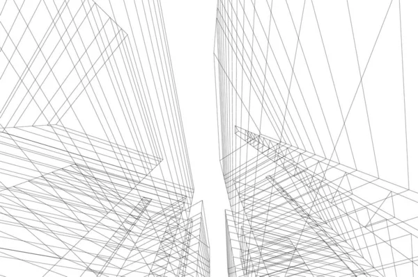 Formas Geométricas Mínimas Linhas Arquitetônicas — Vetor de Stock