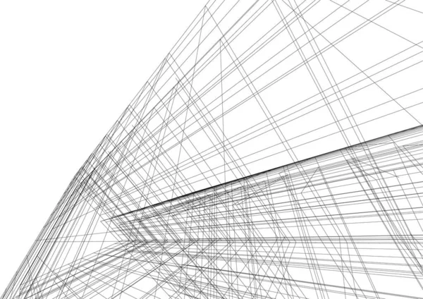 Abstraktní Kreslicí Čáry Architektonickém Pojetí Minimální Geometrické Tvary — Stockový vektor