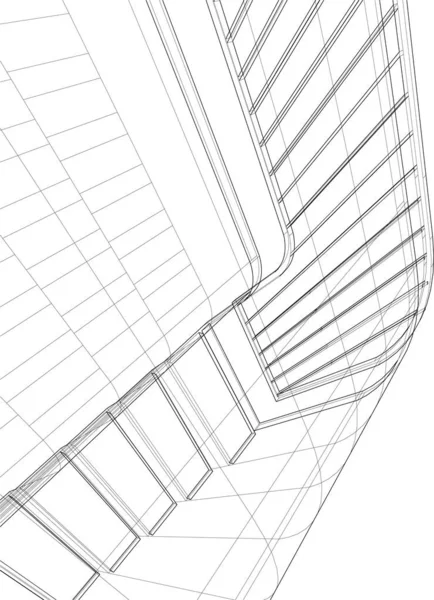 Lignes Dessin Abstraites Dans Concept Art Architectural Formes Géométriques Minimales — Image vectorielle