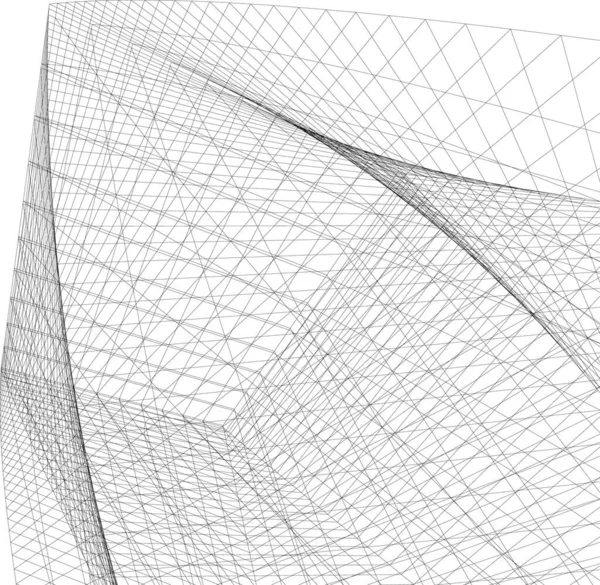 Lignes Dessin Abstraites Dans Concept Art Architectural Formes Géométriques Minimales — Image vectorielle