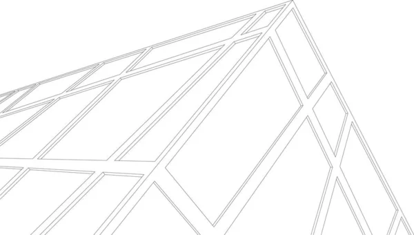 最小限の幾何学的形状建築線 — ストックベクタ