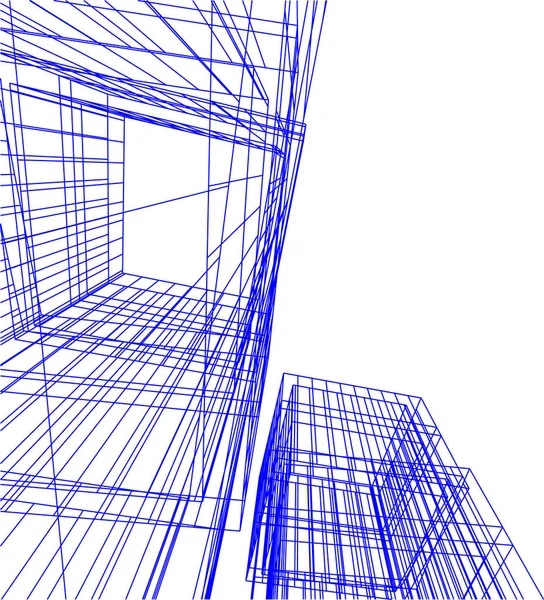 Abstrakcyjne Linie Rysunku Koncepcji Sztuki Architektonicznej Minimalne Kształty Geometryczne — Wektor stockowy