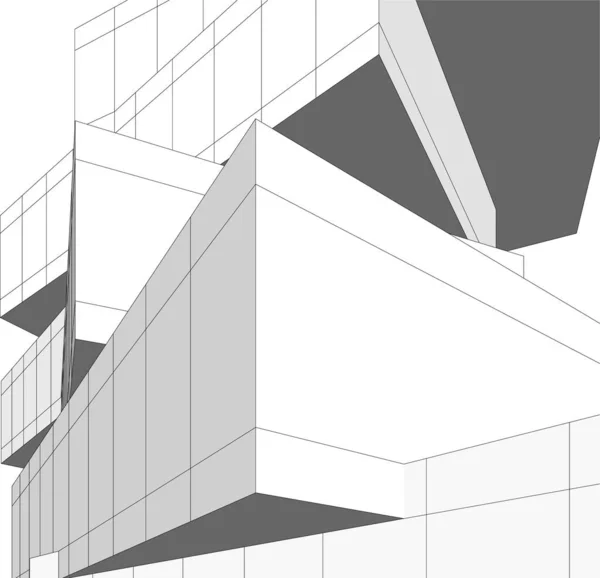 Minimale Geometrische Formen Architektonische Linien — Stockvektor