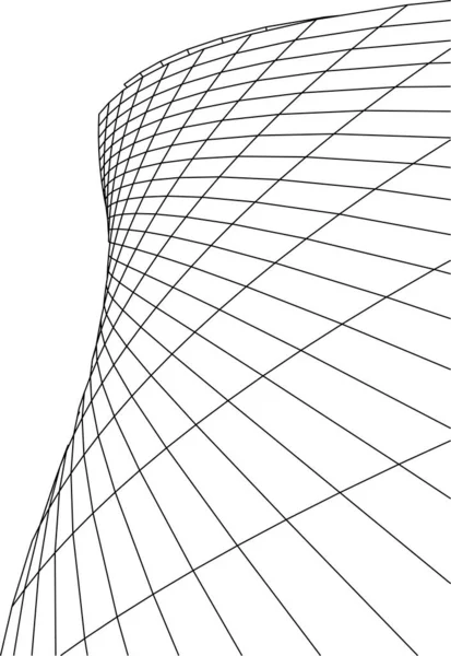 Abstrakta Teckningslinjer Arkitektonisk Konst Koncept Minimala Geometriska Former — Stock vektor