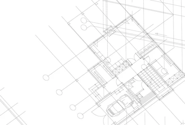 Абстрактні Лінії Малювання Концепції Архітектурного Мистецтва Білому Тлі Мінімальні Геометричні — стоковий вектор
