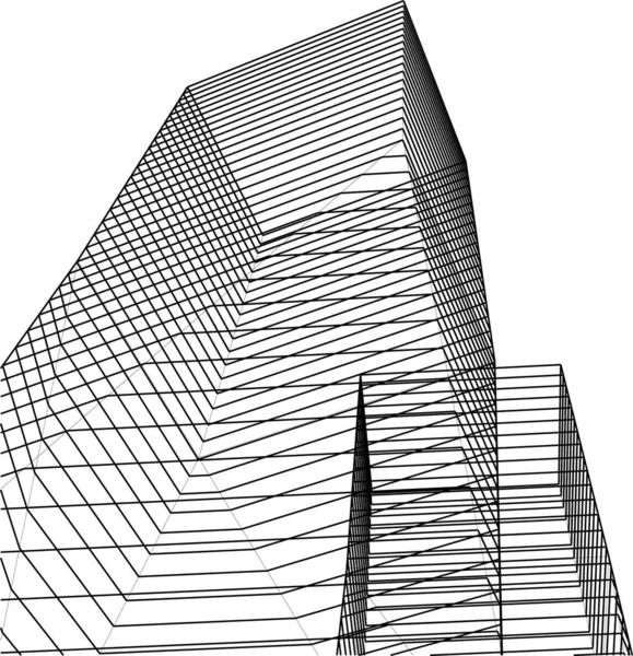 Minimale Geometrische Formen Architektonische Linien — Stockvektor