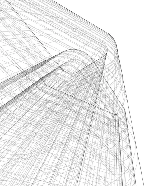 Linee Disegno Astratte Nel Concetto Arte Architettonica Forme Geometriche Minime — Vettoriale Stock