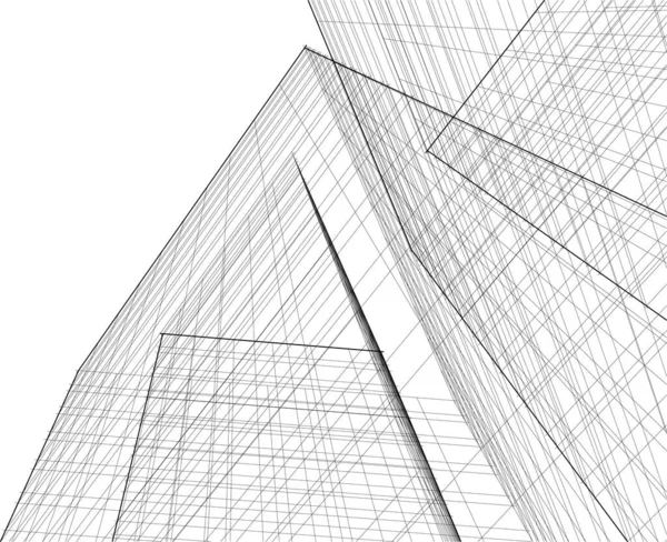 Mimari sanat konseptinde soyut çizgiler, minimum geometrik şekiller.