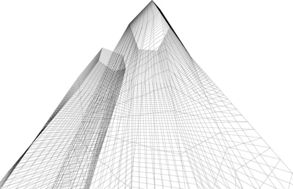 Abstrakte Zeichnungslinien Architektonischen Kunstkonzept Minimale Geometrische Formen — Stockvektor