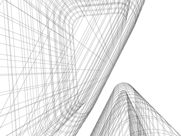 Líneas Abstractas Dibujo Concepto Arte Arquitectónico Formas Geométricas Mínimas — Archivo Imágenes Vectoriales