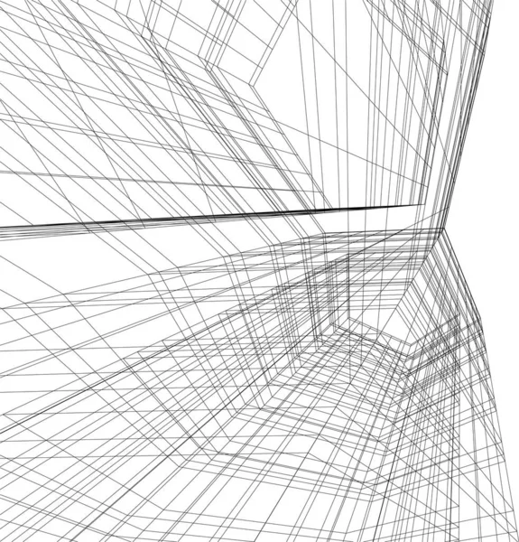 Lignes Dessin Abstraites Dans Concept Art Architectural Formes Géométriques Minimales — Image vectorielle