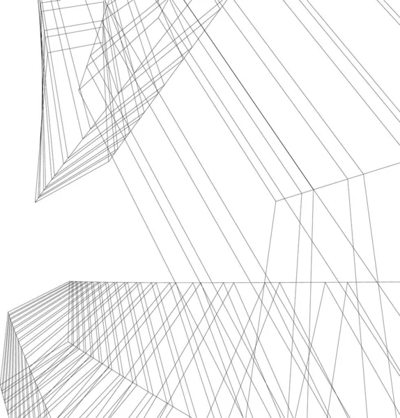 Lignes Dessin Abstraites Dans Concept Art Architectural Formes Géométriques Minimales — Image vectorielle