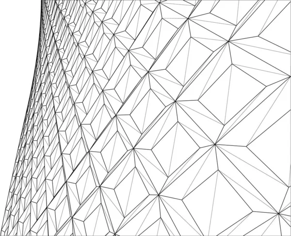 白を基調とした建築美術の構想における抽象画線 最小限の幾何学的形状 — ストックベクタ