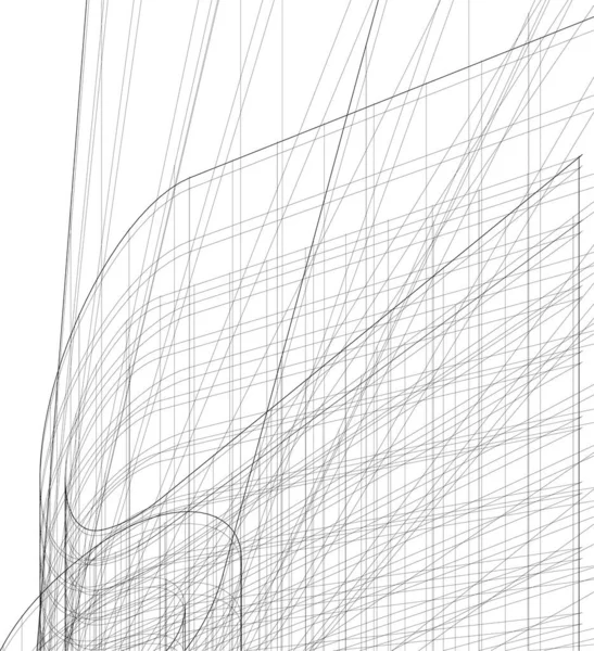 Linhas Abstratas Desenho Conceito Arte Arquitetônica Formas Geométricas Mínimas —  Vetores de Stock