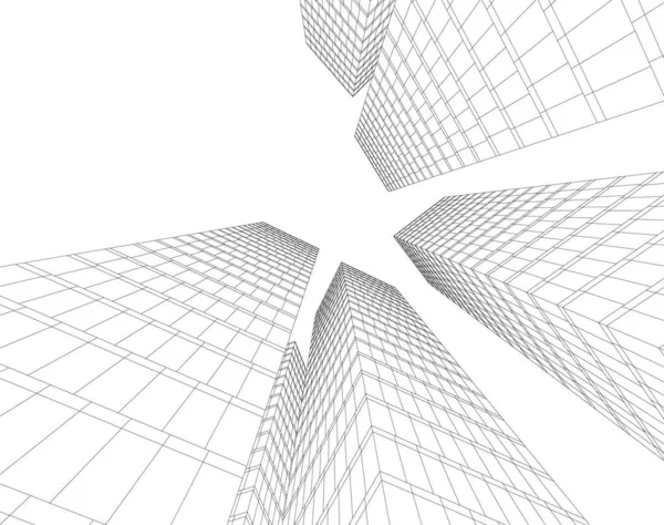 Абстрактні Лінії Малювання Концепції Архітектурного Мистецтва Білому Тлі Мінімальні Геометричні — стоковий вектор