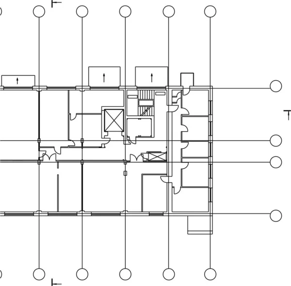 Abstraktní Kreslicí Čáry Architektonickém Pojetí Minimální Geometrické Tvary — Stockový vektor