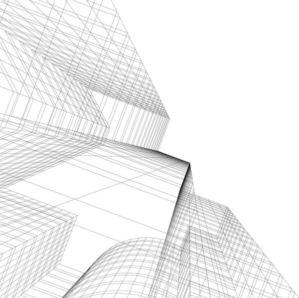 Lignes Dessin Abstraites Dans Concept Art Architectural Formes Géométriques Minimales — Image vectorielle