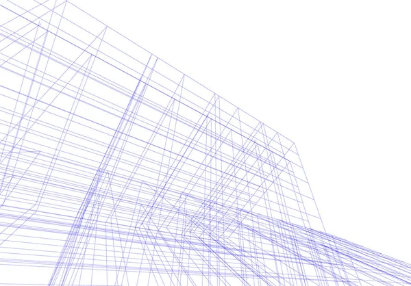 Abstracte Tekenlijnen Architectonisch Kunstconcept Minimale Geometrische Vormen — Stockvector