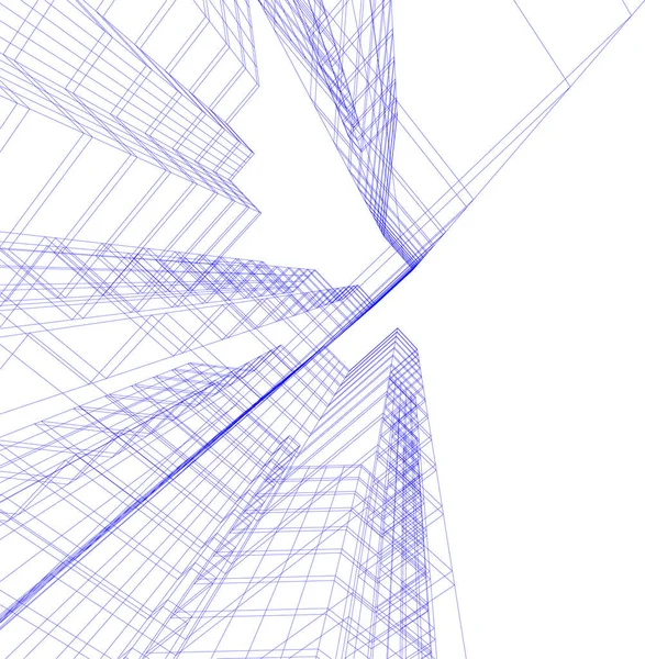 Abstrakcyjne Linie Rysunku Koncepcji Sztuki Architektonicznej Minimalne Kształty Geometryczne — Wektor stockowy