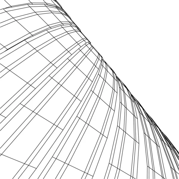 Líneas Abstractas Dibujo Concepto Arte Arquitectónico Formas Geométricas Mínimas — Archivo Imágenes Vectoriales