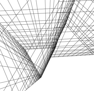 Mimari sanat konseptinde soyut çizgiler, minimum geometrik şekiller. 