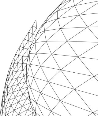 Mimari sanat konseptinde soyut çizgiler, minimum geometrik şekiller. 