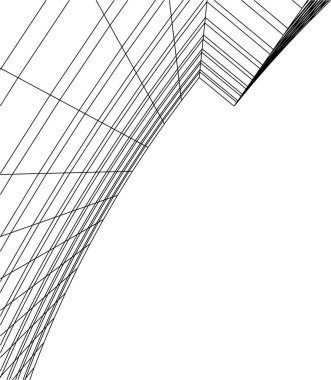 Mimari sanat konseptinde soyut çizgiler, minimum geometrik şekiller. 