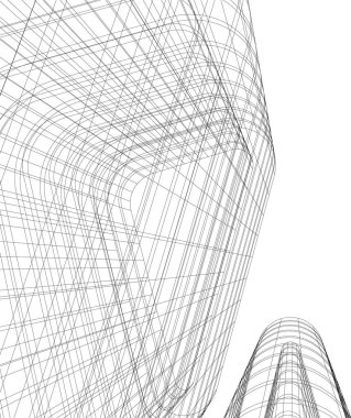 Mimari sanat konseptinde soyut çizgiler, minimum geometrik şekiller.