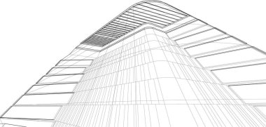 Mimari sanat konseptinde soyut çizgiler, minimum geometrik şekiller. 