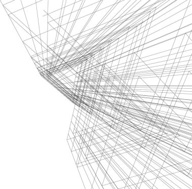 Mimari sanat konseptinde soyut çizgiler, minimum geometrik şekiller. 