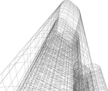 Mimari sanat konseptinde soyut çizgiler, minimum geometrik şekiller.