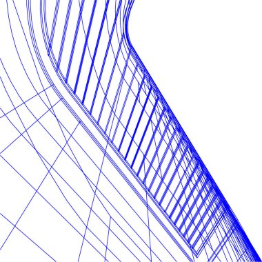 Mimari sanat konseptinde soyut çizgiler, minimum geometrik şekiller. 