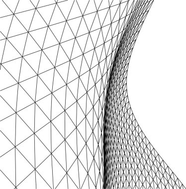 Mimari sanat konseptinde soyut çizgiler, minimum geometrik şekiller. 