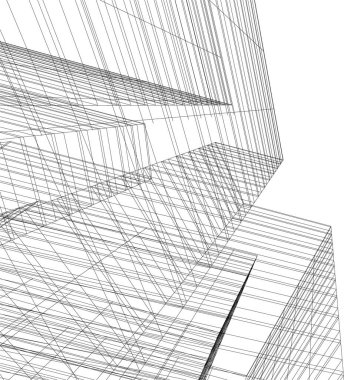 Mimari sanat konseptinde soyut çizgiler, minimum geometrik şekiller. 