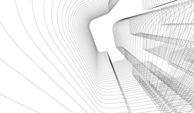 Mimari sanat konseptinde soyut çizgiler, minimum geometrik şekiller.
