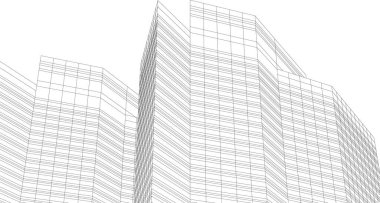 Mimari sanat konseptinde soyut çizgiler, minimum geometrik şekiller. 