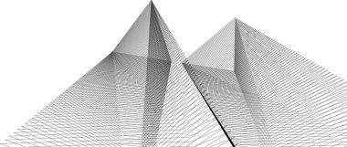 Mimari sanat konseptinde soyut çizgiler, minimum geometrik şekiller. 